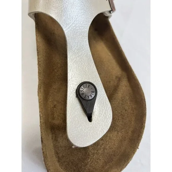 Birkenstock Pearl Ivory Women 38 Gizeh Slip On Thongs  Flat Sandal Shoes. 🤍 - Picture 6 of 7